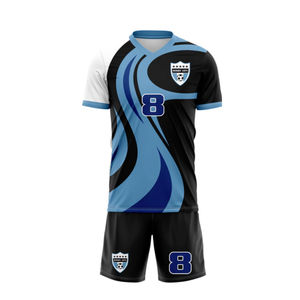 Uniforme personalizado de fútbol conjunto 100% tela de poliéster sublimado uniforme niños fútbol traje pantalones cortos Equipo Superior lleva servicio OEM - Product Image 3