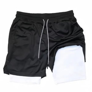 Nuevo verano personalizado de secado rápido 2 en 1 logotipo personalizado al por mayor deportes correr gimnasio pantalones cortos para Hombre Pantalones cortos pantalones de chándal - Product Image 4