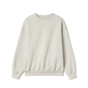 เสื้อสเวตเตอร์ผ้าฟลีซผ้าฝ้าย100% สำหรับผู้ชายเสื้อคอกลมนุ่มใส่สบายสำหรับใส่ในฤดูหนาวสไตล์สตรีทย้อมสีเรียบ - Product Image 1