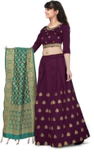 Lehenga Choli Shoryam prêt-à-porter pour enfants, mode ethnique |   Ensemble de chaniya choli en soie brodée pour les filles, pour les fêtes de mariage indiennes - Product Image 4