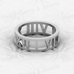 Anillo Unisex de Plata de Ley 925 con Baño de Oro Vermeil, Diseño de Fecha, Historia, Números Romanos Simbólicos, Anillo de Eternidad, Ideal para Fiestas - Product Image 4
