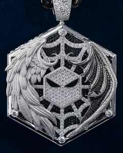 Pendentifs personnalisés en forme de cœur en argent 925 de haute qualité, plaqués or rhodié 14 carats, sertis de moissanite VVS, diamants glacés, hip-hop - Product Image 6