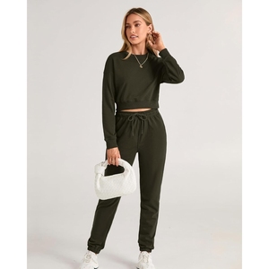 Ensembles de yoga hiver vente en gros femme 2 pièces ensemble Streetwear femmes survêtements survêtements en coton polaire à capuche personnalisé - Product Image 5