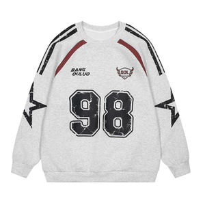 Sweat-shirt unisexe en molleton de coton vintage pour homme, surdimensionné, délavé à l'acide, style baggy et ample - Product Image 1