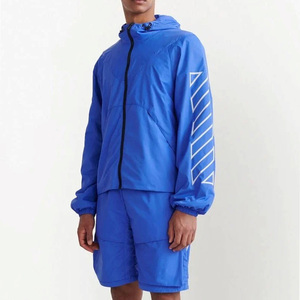 Unisex Streetwear Hooded Solid Windbreaker Shorts Sets Full Sleeve Customized Tracksuits High Quality <b>Windproof</b> - Product Image 3