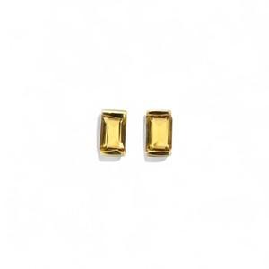 925 Silver Baguette Citrine Gemstone Studs <b>Earrings</b> - Wholesale Tiny Studs Jewelry for <b>Men</b> - <b>Gold</b> Plated <b>Earrings</b> - Product Image 6