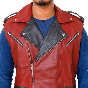 Chaleco de Cuero de Diseño Nuevo y Moderno, Chaleco de Cuero de Alta Calidad para Exteriores, Transpirable, para Motocicleta, Estilo Personalizado para Hombre - Product Image 2