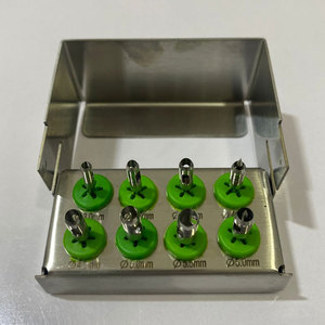 Haute qualité allemand en acier inoxydable 8 pièces Kit de poinçon de tissu d'implant dentaire avec porte-fraise Instruments chirurgicaux en gros - Product Image 1