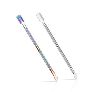 Pousse-cuticules et nettoyeur d'ongles réutilisable en acier inoxydable à double extrémité, outil de manucure, conception durable pour un usage professionnel - Product Image 2