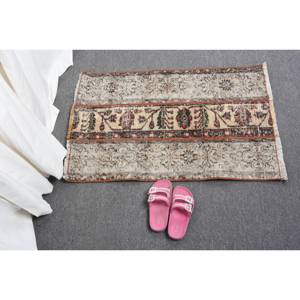 Vintage 1.9x2.9ft tapis turc Beige marron plat tissage laine tapis Latex support pour salon décorations motif Patchwork - Product Image 5