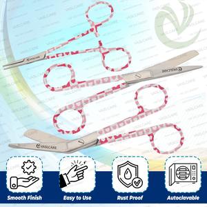 Ensemble de ciseaux d'allaitement 3 pièces avec pinces à hémostat, ensemble de ciseaux d'allaitement et pinces de qualité supérieure Poignée imprimée au design élégant par Vaslcare - Product Image 3