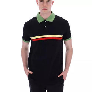 T-shirts de golf d'affaires pour hommes de haute qualité à manches courtes, respirants, été, 100% coton, tissu anti-froissement, tricoté - Product Image 1