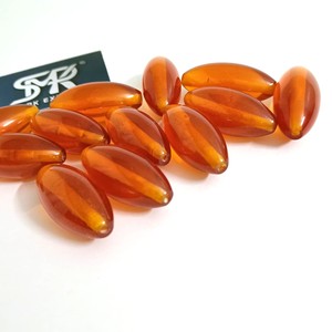 Perles en résine ovale orange ambre faites à la main finition lisse bijoux artisanat perles pour colliers à faire soi-même bracelets et accessoires créatifs - Product Image 4