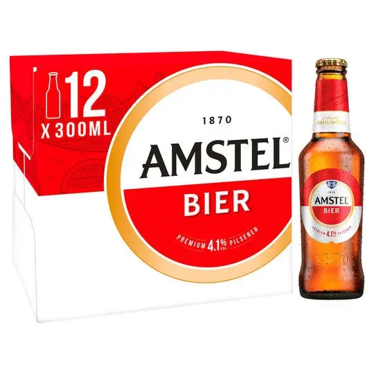 병에 라거 맥주 33cl 66 cl Amstel 맥주-암스테르담에서 제조