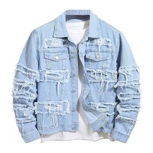 Veste en jean bleu personnalisée de haute qualité Style vintage avec boutons patchs 100% coton tricoté acide - Product Image 1