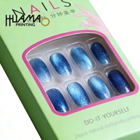 Boîtes d'emballage personnalisées en gros pour faux ongles, boîtes de présentation en papier pour ongles, boîtes cadeaux réutilisables pour faux ongles