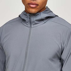 Chaqueta Cortavientos para Hombre, 100% Poliéster, Diseño de Parches, Logotipo Frontal, Cierre de Cremallera, Capucha, para Deportes y Running - Product Image 4