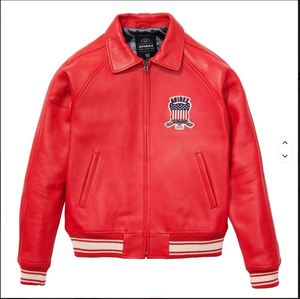 Chaqueta de Cuero Vacuno Auténtico para Hombre Avirex, Estilo Vintage, Edición Limitada, con Cierre de Cremallera Gruesa para Invierno - Product Image 1