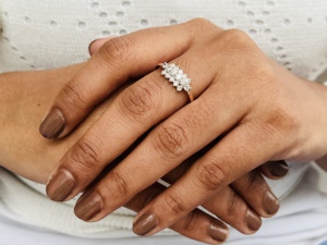 Anillo de Compromiso Clásico de Oro Rosa de 18K con Diamante Natural, Engaste de Canal, Corte Brillante, Anillo de Moda de Oro Rosa - Product Image 3