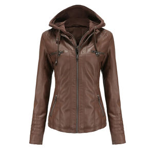 Veste en cuir véritable pour femmes professionnelles, coupe ajustée régulière, respirante, coupe-vent, coton écologique, col montant, vente en gros - Product Image 1