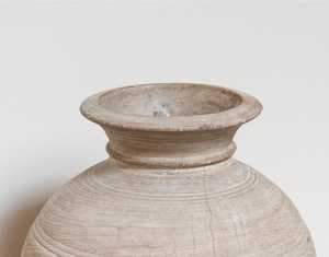 Olla nepalí redonda Vintage de madera hecha a mano con acabado de lejía para el hogar, restaurante y decoración de Hotel, Navidad - Product Image 3