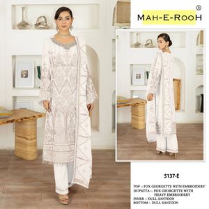 EID Special Heavy Fox Georgette Pakistanais Costume Semi-Cousu Nouveau Palazzo Avec Broderie Séquence Travail pour Indien Pakistanais - Product Image 3