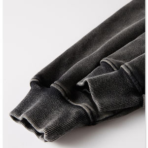 Sudadera Corta BE385HZ de Moda con Cuello Camisero y Media Cremallera, Estilo Vintage, 385GSM, para Mujer, Lisa, Holgada, Personalizable, con Cremallera, Premium - Product Image 4