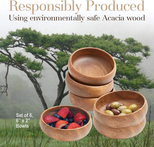 Tazón Redondo de Madera de Acacia Pulida de Alta Calidad para Servir Ensaladas y Aperitivos, Hecho en Vietnam por MULTI CRAFT - Product Image 5