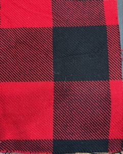 Tissu tissé en laine de cotons 100% acrylique pour vestes, 300 g/m², en rouge et noir avec des motifs tendance - Product Image 3