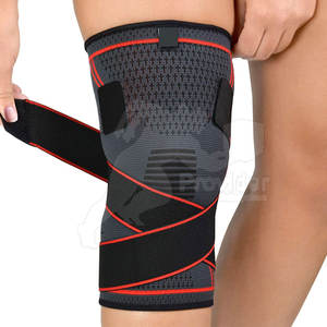 Best-seller Bas quantité minimale de commande Fitness Genouillères Vêtements d'entraînement Grande Taille Genou Wraps Fabriqué Au Pakistan - Product Image 1