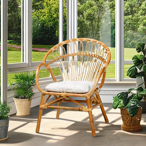 Belle chaise en rotin naturel durable ensembles de jardin pour intérieur/extérieur confortable pour salon salle à manger hôtel parc villa - Product Image 2