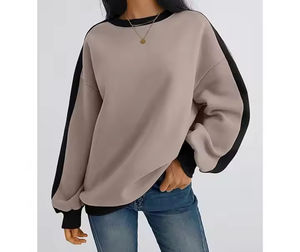 Pull-over surdimensionné à manches longues et col rond personnalisé pour femmes de haute qualité, mode streetwear décontractée - Product Image 6