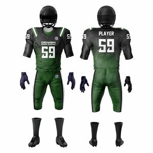 ชุดยูนิฟอร์มฟุตบอลวิทยาลัยสำหรับผู้ใหญ่แบบกำหนดเอง สไตล์อเมริกัน ระบายอากาศได้ดี แห้งเร็ว ผ้าสแปนเด็กซ์/โพลีเอสเตอร์ แขนกุด ผ้าทวิลล์ทั้งชุด - Product Image 1