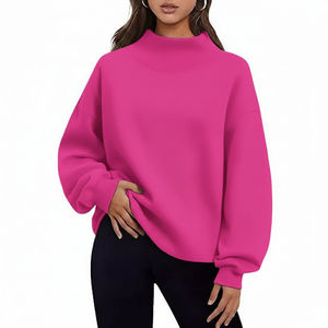 Soft Aura Winter Women's <b>Long</b> Knitted Oversized Mockneck <b>Top</b> with Warm Gentle Fabric Front Design and Relaxed Comfort - Product Image 4
