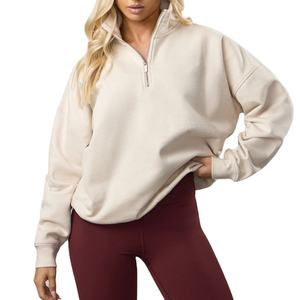 Sudadera estilo hip hop para mujer, suéter de primavera, sudaderas casuales, tops con media cremallera, sudadera con capucha para mujer - Product Image 1