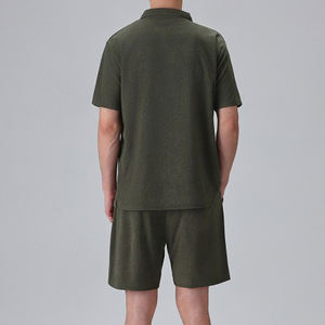 Ensemble homme personnalisé de haute qualité, t-shirt à manches courtes et short vintage délavé à l'acide, ensemble en coton respirant pour homme - Product Image 2