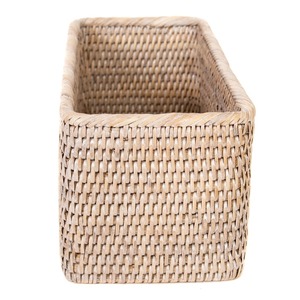 Cesta rectangular de ratán para mesa, cesta de almacenamiento hecha a mano, venta al por mayor, ecológica, hecha en Vietnam - Product Image 2