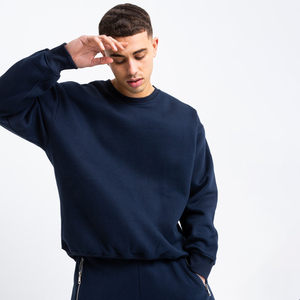 ผู้ชาย Sweatsuit ชุดเสื้อสเวตเตอร์สีทึบและ Sweatsuit กางเกงขายาวชุดสูทเหงื่อสองชิ้น - Product Image 2