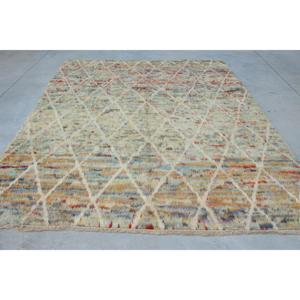 พรมตุรกีขนาดใหญ่พิเศษ 8x9.4 ฟุต พรมวินเทจ พรมสีขาวล้วน - Product Image 1