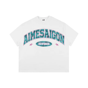 ODM OEM T-shirt unisexe oversize Boxy imprimé vêtements courte longueur version grande taille pour adolescents hommes femmes fabriqué au Vietnam - Product Image 6