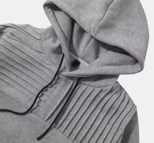 Custom Design Anti Wrinkle Soft 400 GSM French Terry Cotton <b>Strings</b> Long Sleeve Hoodies - Product Image 2