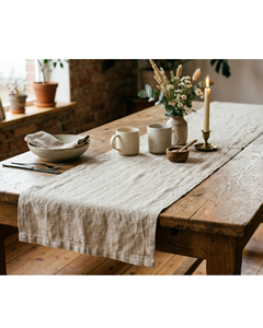 100% Natural Woven Linen Solid Pattern Modern Durable <b>Table</b> <b>Runner</b> 45x145 cm Custom Size Eco-Friendly Luxury Home Hotel Wedding - Product Image 5