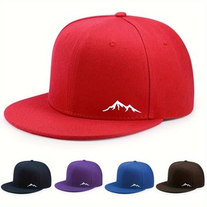 Casquette de baseball ajustable unisexe Trendy Sun-Protective Flat Brim Herringbone Polyester Hat for Outdoor Activities Inspired Hip Hop - Product Image 1