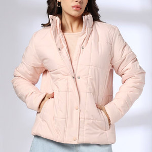 Chaqueta acolchada de invierno con capucha cálida personalizada para mujer, abrigo corto doble con botones acolchados, chaqueta acolchada para mujer - Product Image 5