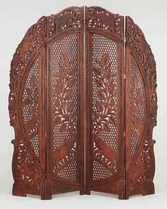 Divisor de Habitaciones Moderno de Madera Grabada con Diseño Plegable Impermeable e Insonorizado y Estantes para Oficina en Casa - Product Image 5