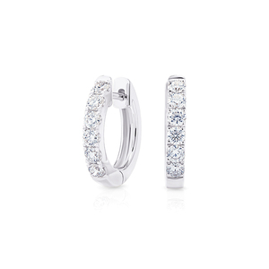 Pendientes de Aro con Diamantes Cultivados en Laboratorio con Certificación IGI, Corte Brillante, Oro Blanco de 14K con Baño de Rodio, Minimalistas, de Lujo para Uso Diario, para Mujer - Product Image 4
