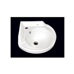 India Origin Top Most Selling 100% Ceramic Material 9L Capacity White Ceramic Corner Round Wall Hung Wash Basin <b>Sink</b> - Product Image 1