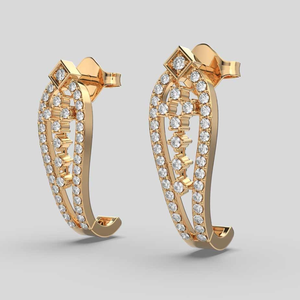 Boucle d'oreille goutte 2ct Lab Grown Diamond Round Cut avec boucle d'oreille en or jaune 14K pour les femmes bijoux fins du fabricant - Product Image 2