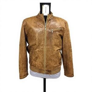 แจ็คเก็ตหนังแฟชั่นคุณภาพสูงสำหรับฤดูใบไม้ร่วงและฤดูหนาว ดีไซน์แบบดิสเทรส พร้อมซับในแบบสั่งทำพิเศษ - Product Image 1
