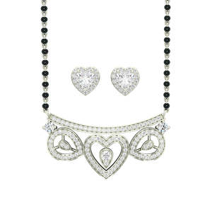 Compre un Conjunto de Mangalsutra de Plata Pura, Joyería Fina Étnica Clásica y Moderna con Circonita y Diamantes para Bodas, Fiestas y Compromisos - Product Image 1